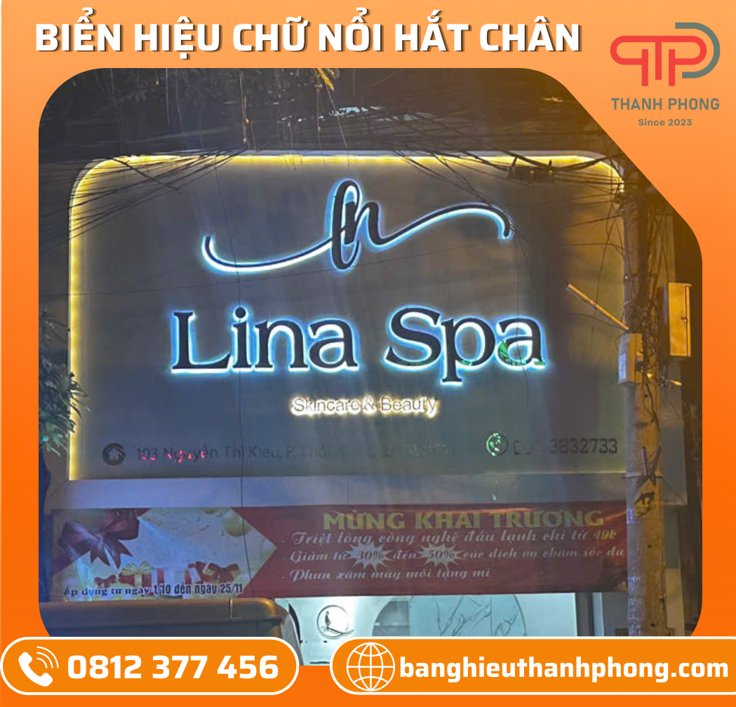 Bảng Hiệu Chữ Nổi Hắt Chân Tiệm Spa