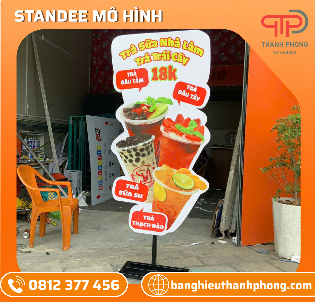 Standee Mô Hình Tiệm Trà Sữa, Cà Phê