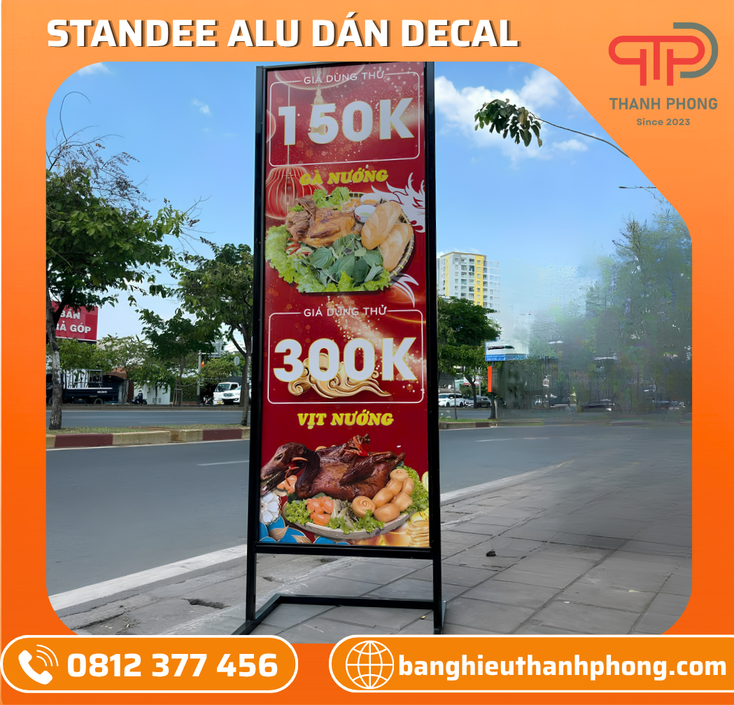 Standee Alu Dán Decal Quán Gà Nướng