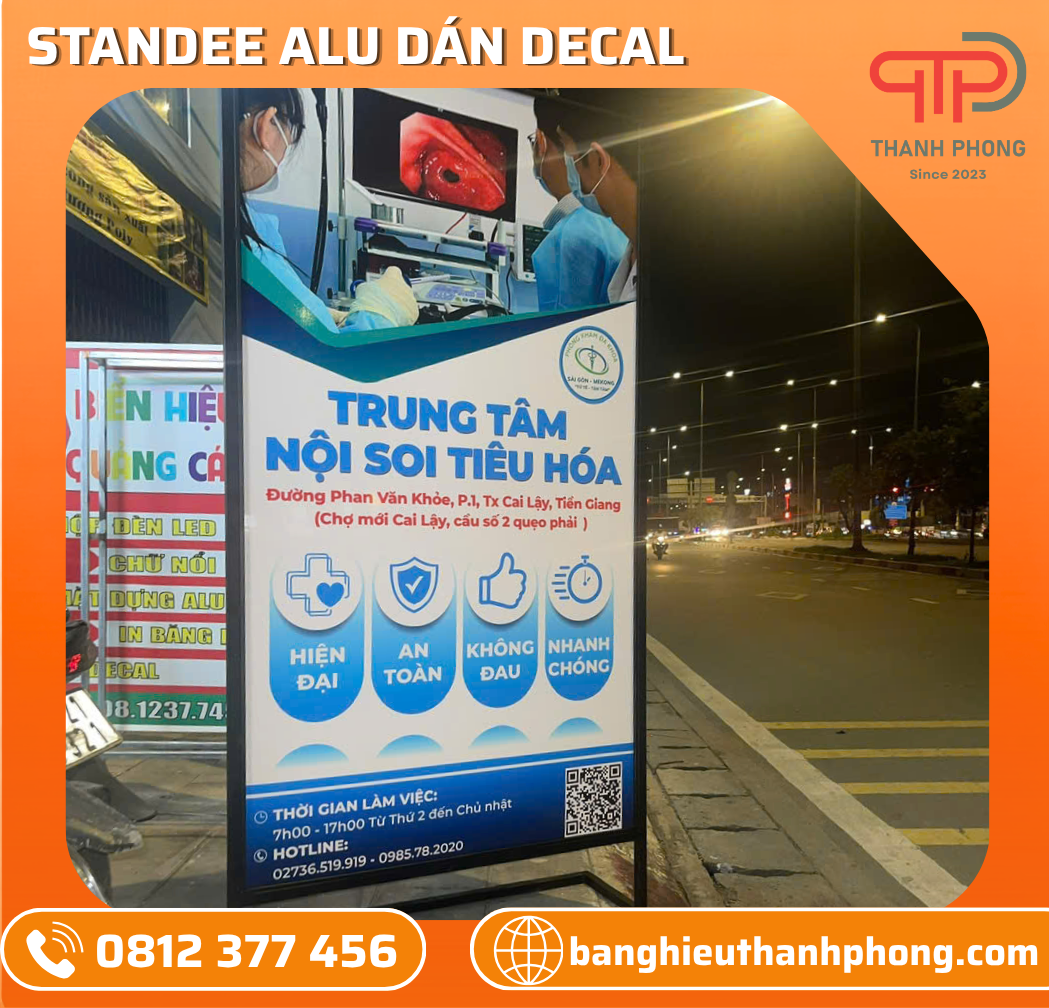Standee Alu Dán Decal Trung Tâm Nội Soi Tiêu Hoá