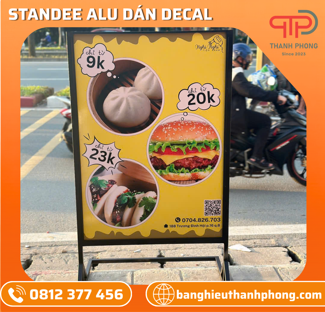 Standee Alu Dán Decal Tiệm Thức Ăn Nhanh