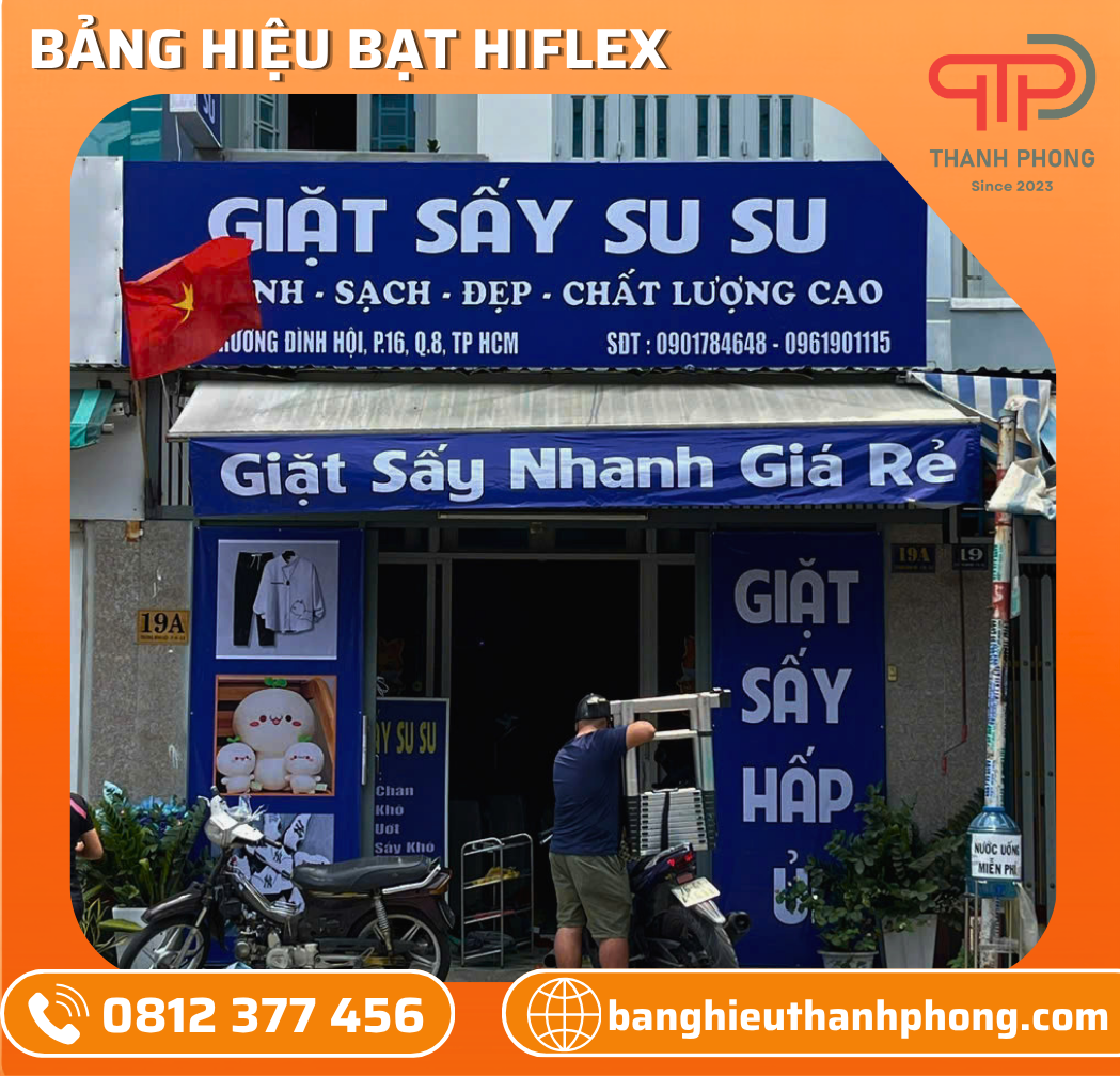 Bảng Hiệu Bạt Hiflex Cửa Hàng Giặt Ủi