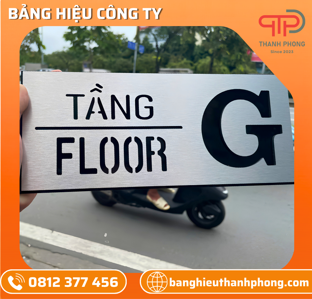 Biển Tên Công Ty Inox Trắng Xước