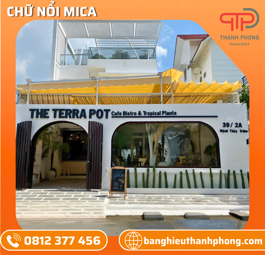 Chữ Nổi Mica Quán Café