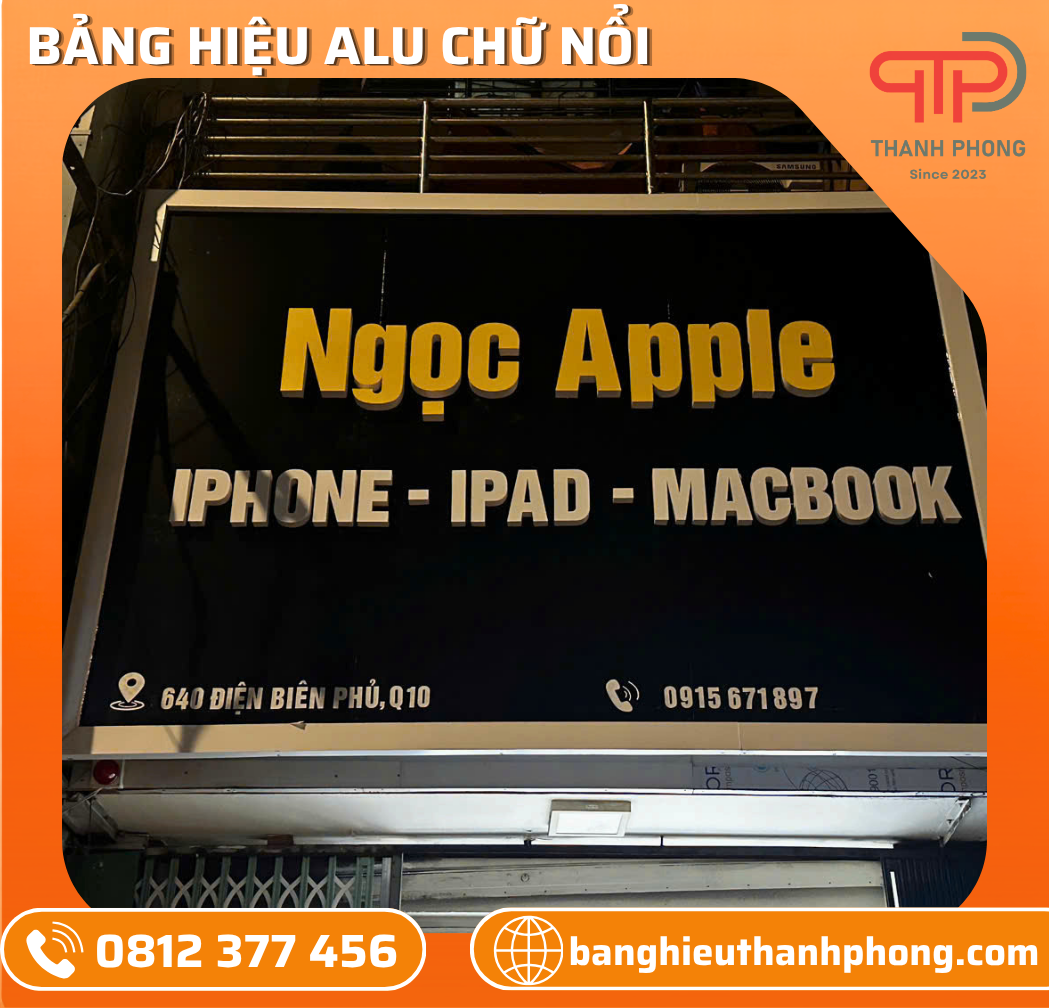 Bảng Hiệu Alu Chữ Nổi Mica Cửa Hàng Điện Thoại