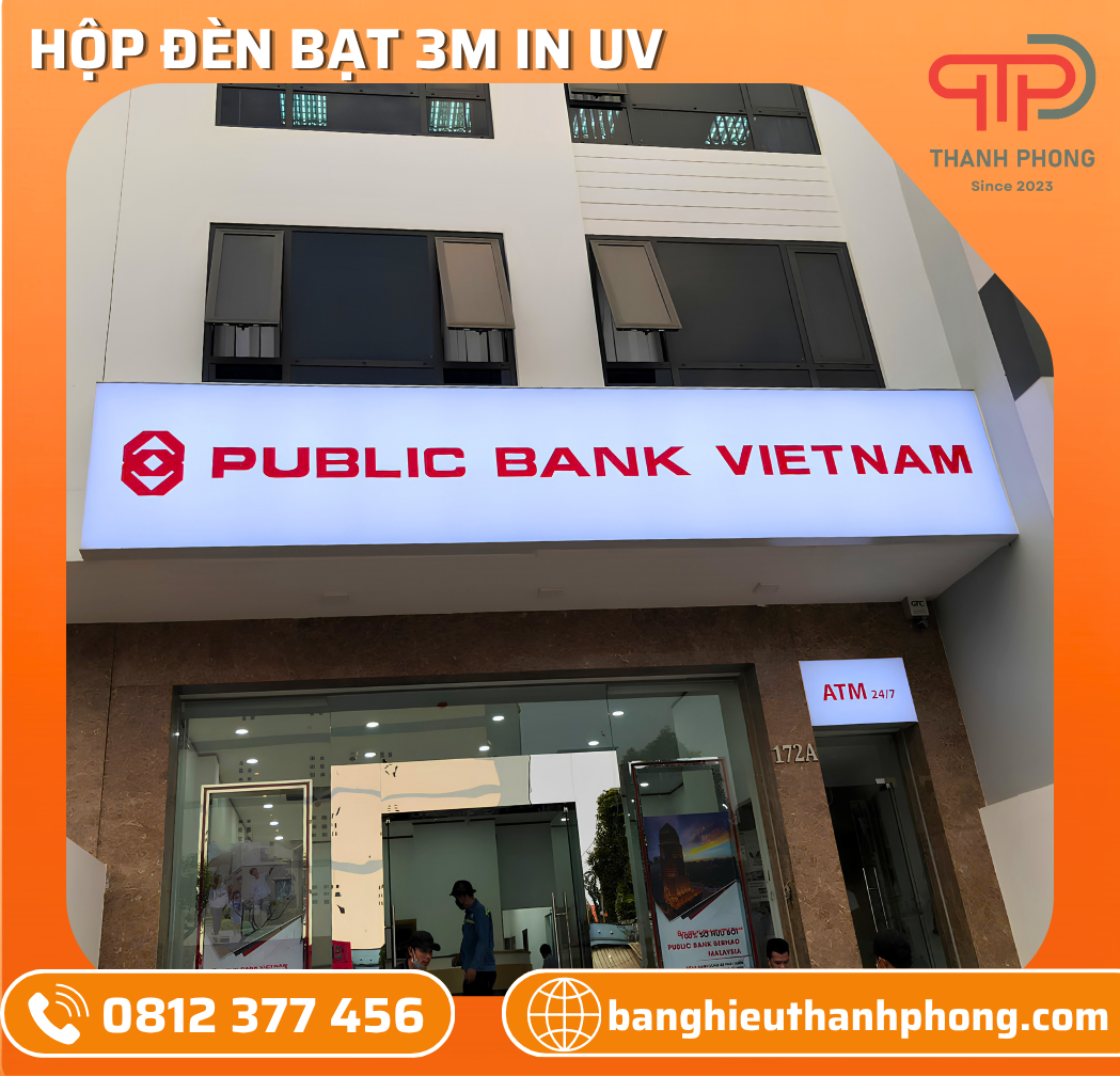 Hộp Đèn Bạt 3M In UV Phòng Giao Dịch Ngân Hàng